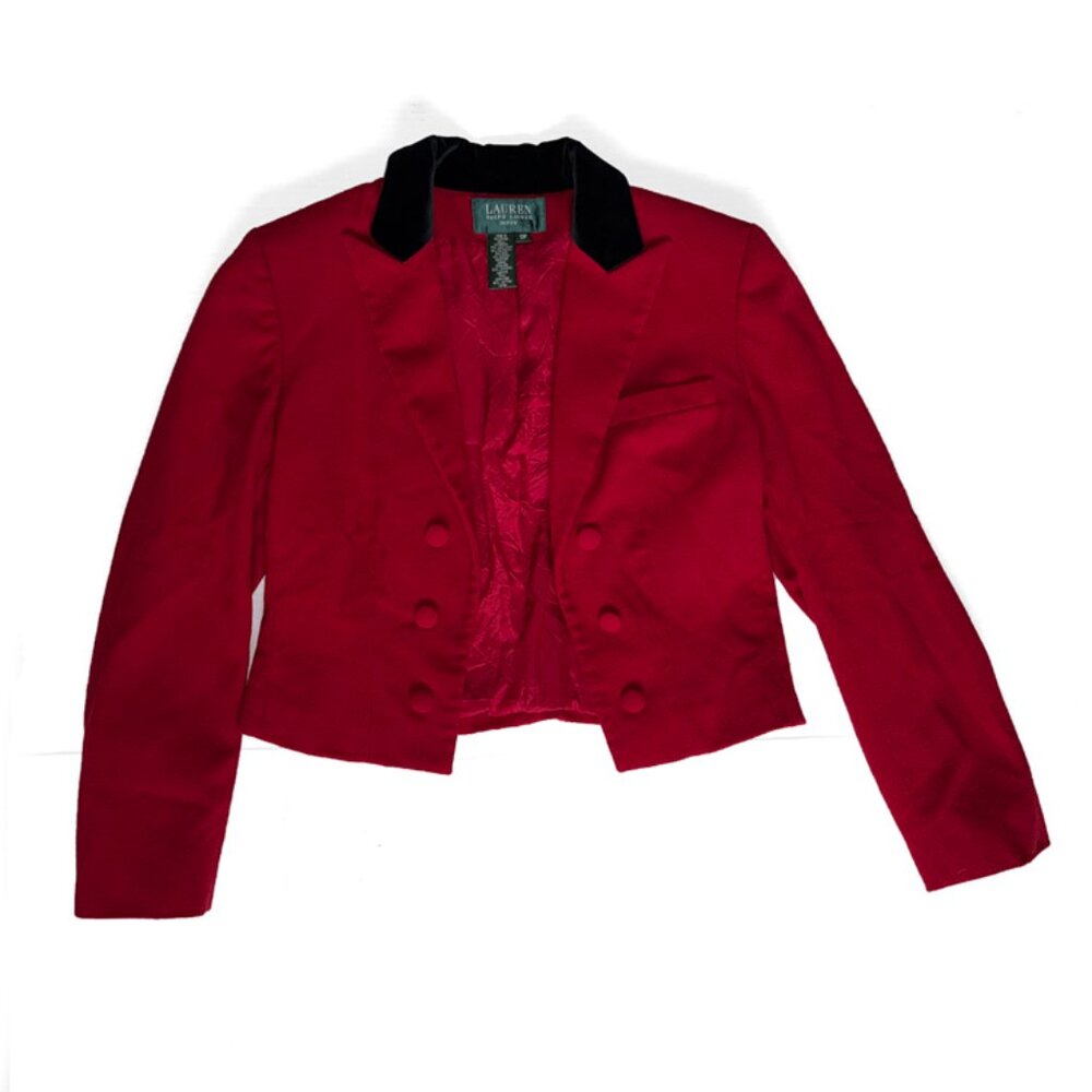 Lauren Ralph Lauren Wool Twill Cropped Blazer - Picture 8 of 8